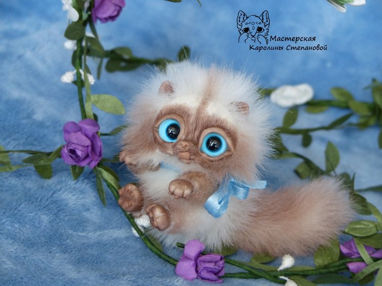 Сиамский котенок, пушистик, миниатюра (фото 6)