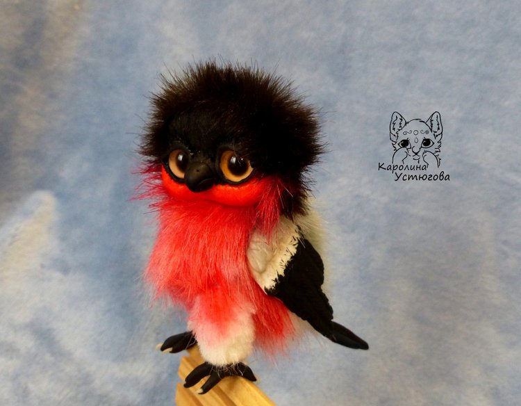 Снегири — Игрушки в смешанной технике (мех и глина): Арт