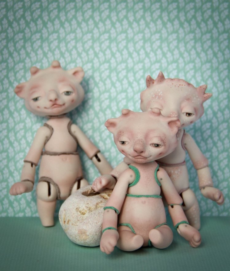 Фарфоровые тролли — Авторские шарнирные куклы своими руками: лепка