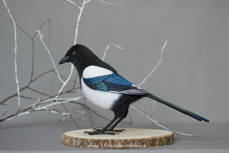 Сорока-белобока — Валяные игрушки из шерсти: сухое валяние