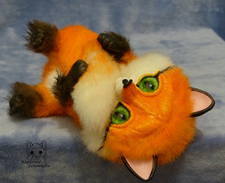 Зеленоглаза Лисичка — Игрушки в смешанной технике (мех и глина): Арт (фото 4)