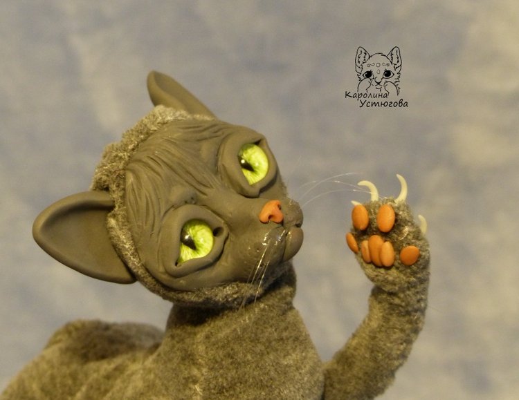 Сфинкс — Игрушки в смешанной технике (мех и глина): Арт (фото 6)