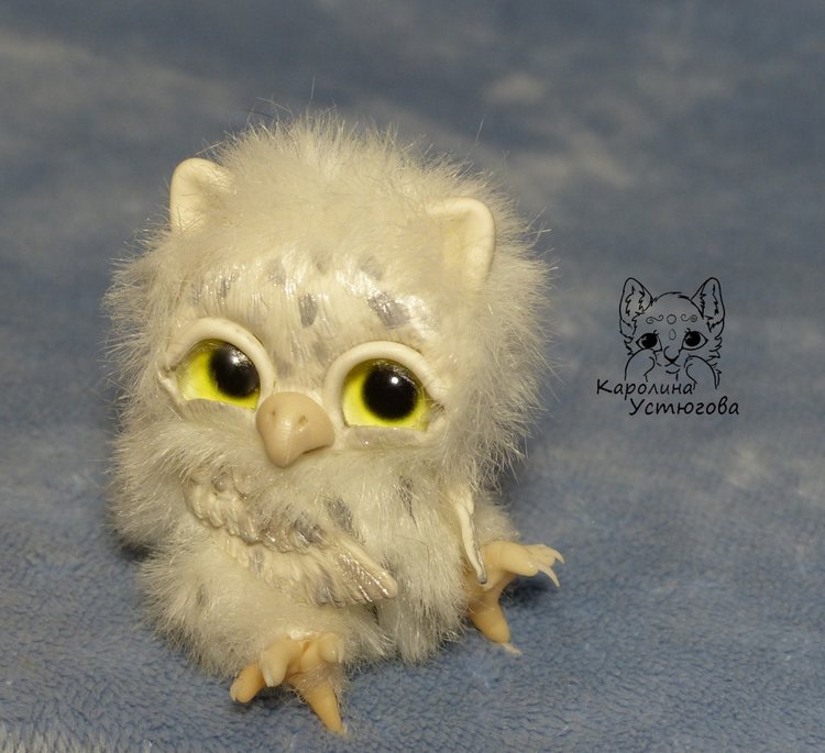 Счастливые совята — Игрушки в смешанной технике (мех и глина): Арт (фото 10)