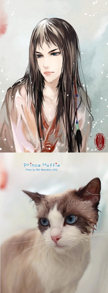 Как выглядели бы кошки, будь они девушками из аниме (фото 7)