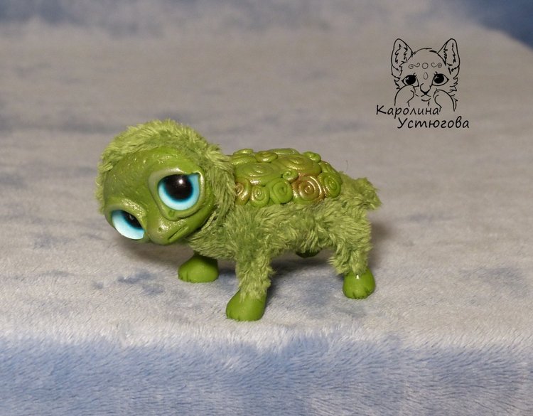 Черепашка Юля — Игрушки в смешанной технике (мех и глина): Арт (фото 4)