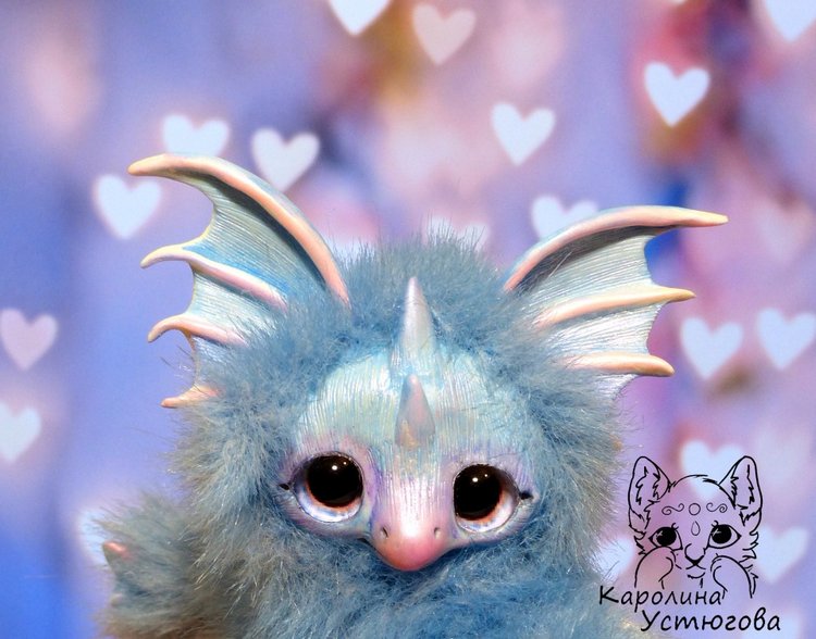 Дракончик Билатрис — Игрушки в смешанной технике (мех и глина): Арт (фото 4)