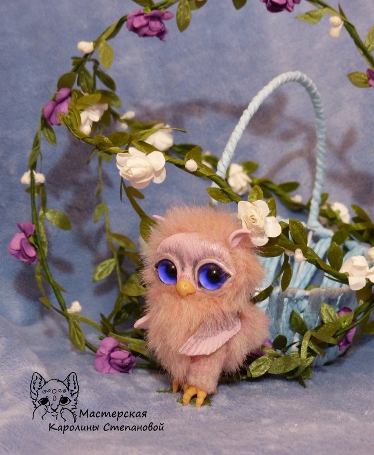 Совушка Бэрри — Игрушки в смешанной технике (мех и глина): Арт (фото 6)
