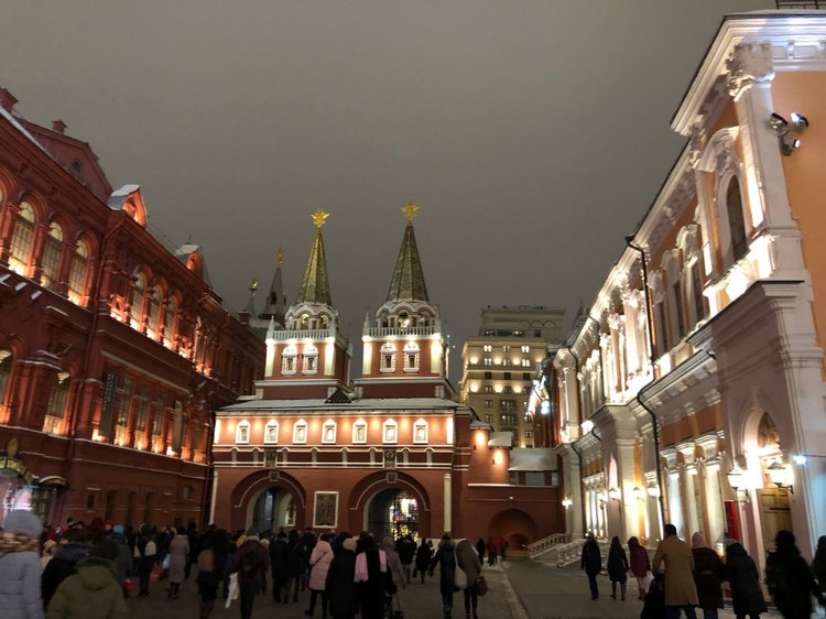 Москва предновогодняя... выставка новогодних елок в ГУМе - очень красиво