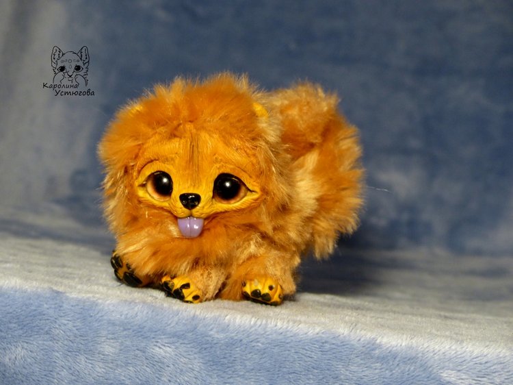 Щенок Чау-Чау — Игрушки в смешанной технике (мех и глина): Арт