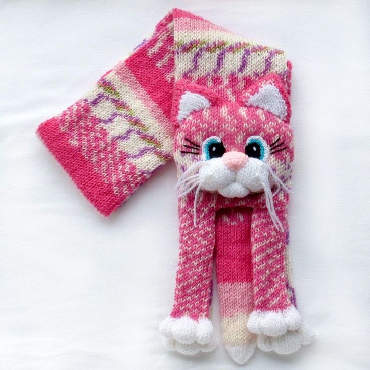 Вязание. Любимый котёнок на шею