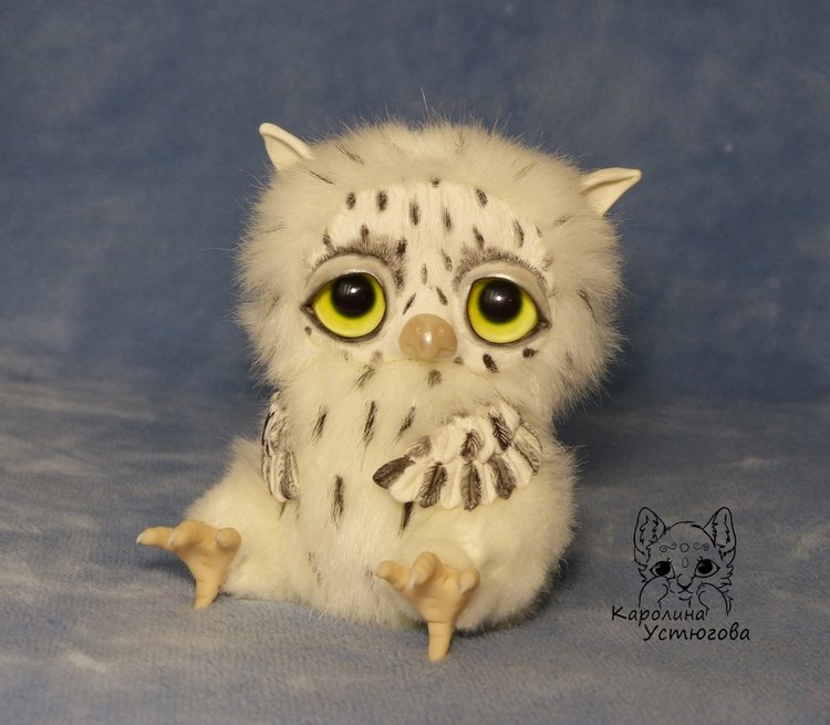 Большой совенок Бу-Бо — Игрушки в смешанной технике (мех и глина): Арт