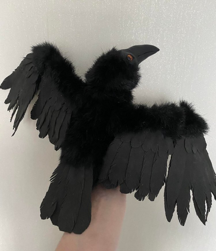 Ворон — Игрушки в смешанной технике (мех и глина): Арт (фото 8)