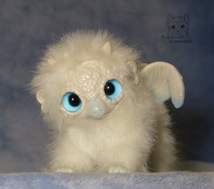 Дракончик стихии воздуха — Игрушки в смешанной технике (мех и глина): Арт (фото 5)