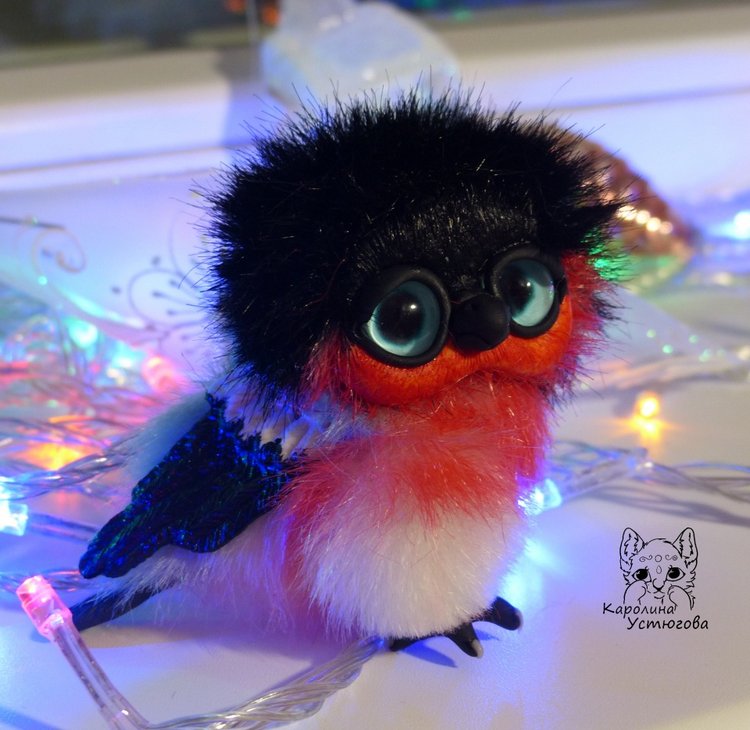 Снегири — Игрушки в смешанной технике (мех и глина): Арт