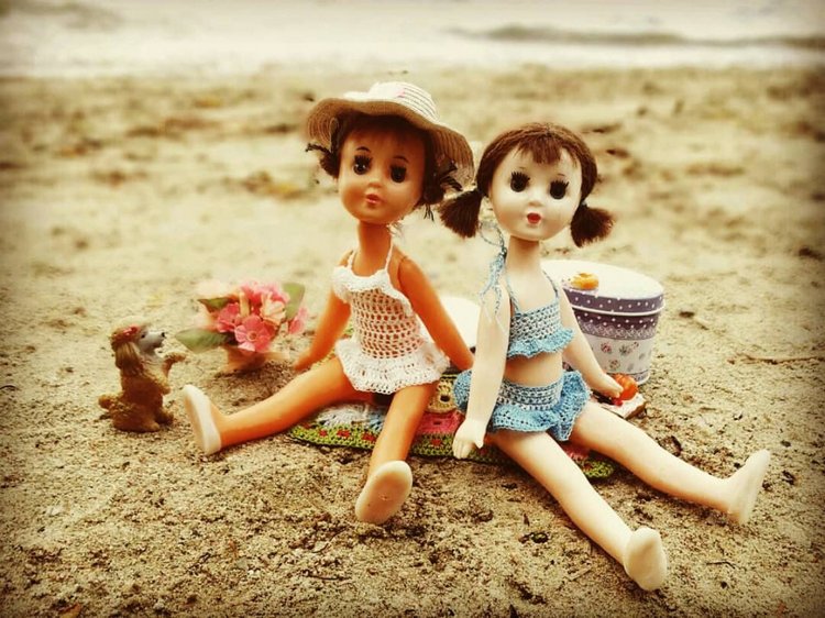 Пляжные ретро-фото для стареньких кукол (фото 5)
