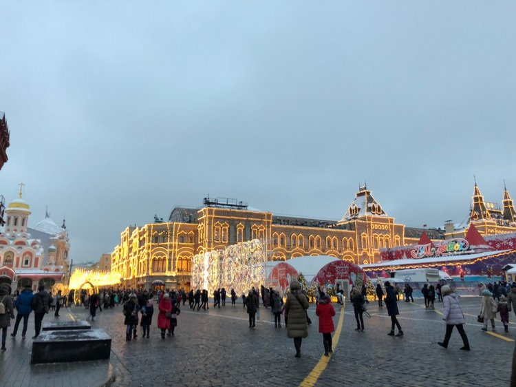 Москва предновогодняя... выставка новогодних елок в ГУМе - очень красиво (фото 10)