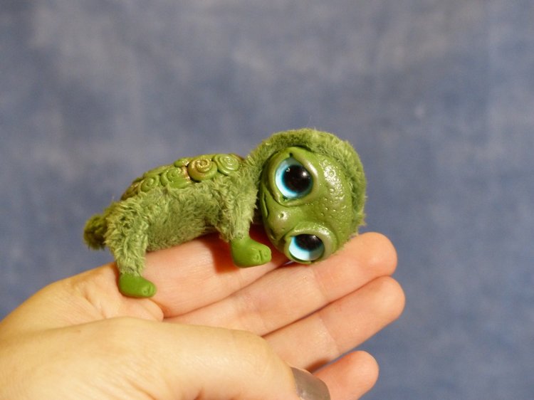 Черепашка Юля — Игрушки в смешанной технике (мех и глина): Арт (фото 7)