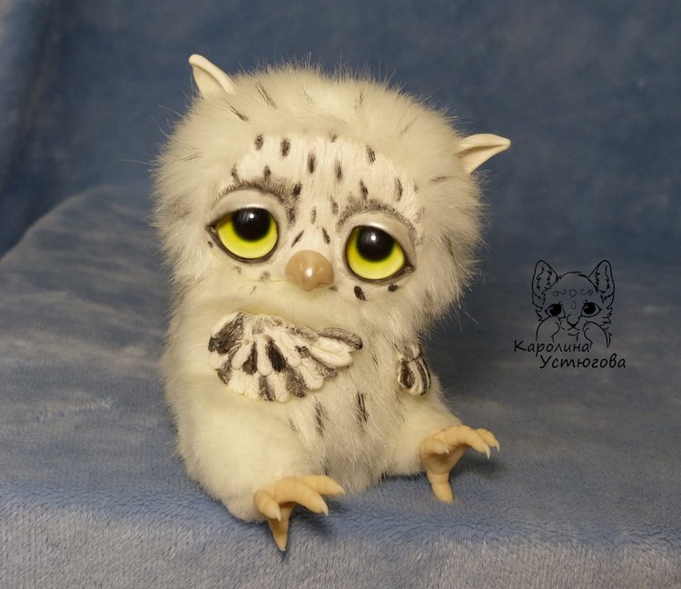 Большой совенок Бу-Бо — Игрушки в смешанной технике (мех и глина): Арт (фото 9)