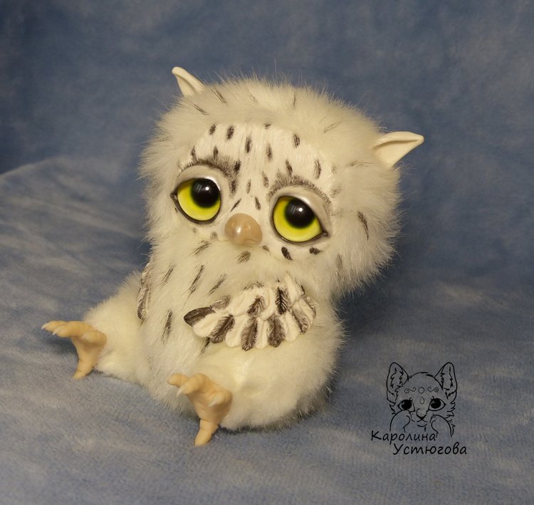 Большой совенок Бу-Бо — Игрушки в смешанной технике (мех и глина): Арт (фото 3)