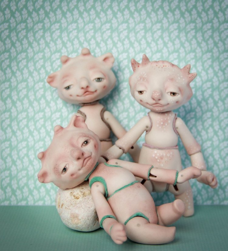 Фарфоровые тролли — Авторские шарнирные куклы своими руками: лепка