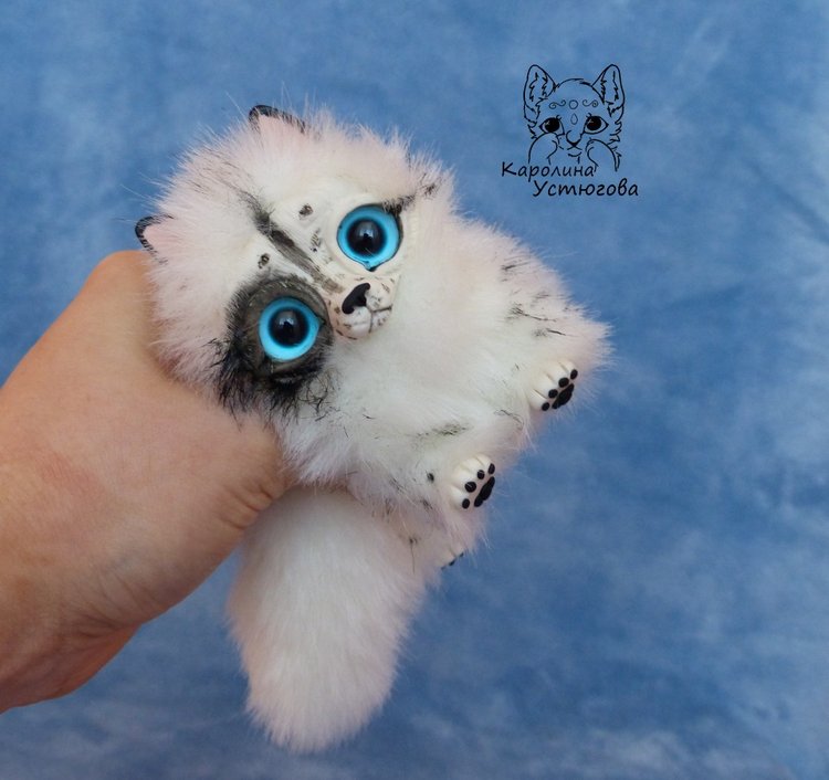 Далматиновые лисички — Игрушки в смешанной технике (мех и глина): Арт