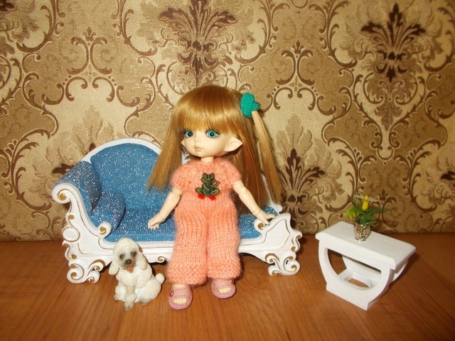 Эксклюзивный диванчик для кукол Бжд от 13 до 15 см (фото 5)