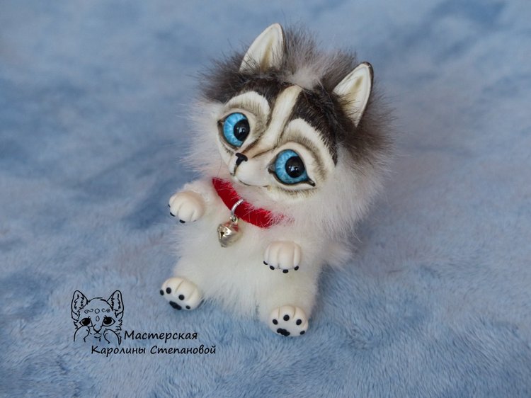 Малыш Хаски, крошка на ладошке. А может Хаски на Аляске? Или Хаски голубые глазки