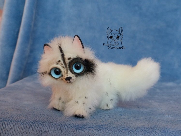 Далматиновые лисички — Игрушки в смешанной технике (мех и глина): Арт