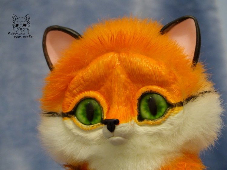 Зеленоглаза Лисичка — Игрушки в смешанной технике (мех и глина): Арт (фото 7)