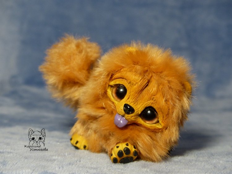 Щенок Чау-Чау — Игрушки в смешанной технике (мех и глина): Арт (фото 6)