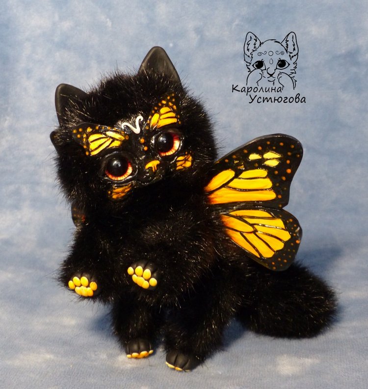 Бабочковая кошка Папилиофелис - Монарх и ее котенок