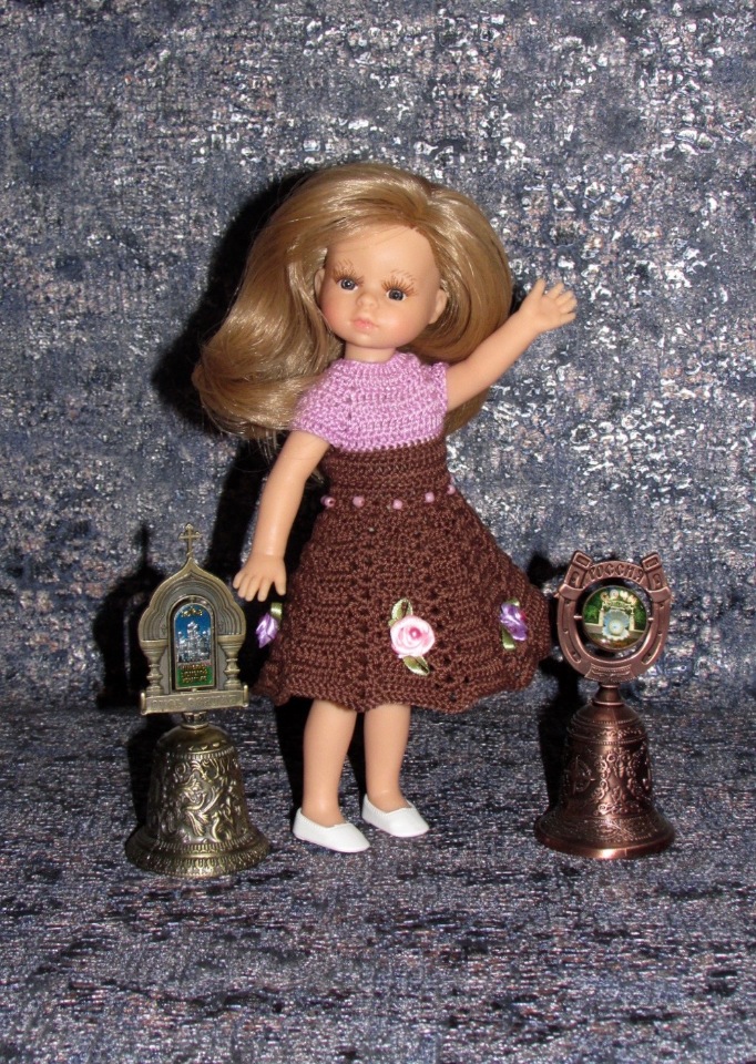 Вязаное платье на кукол Паола Рейна мини - 21 см (Paola Reina mini - 21 cm) (фото 8)