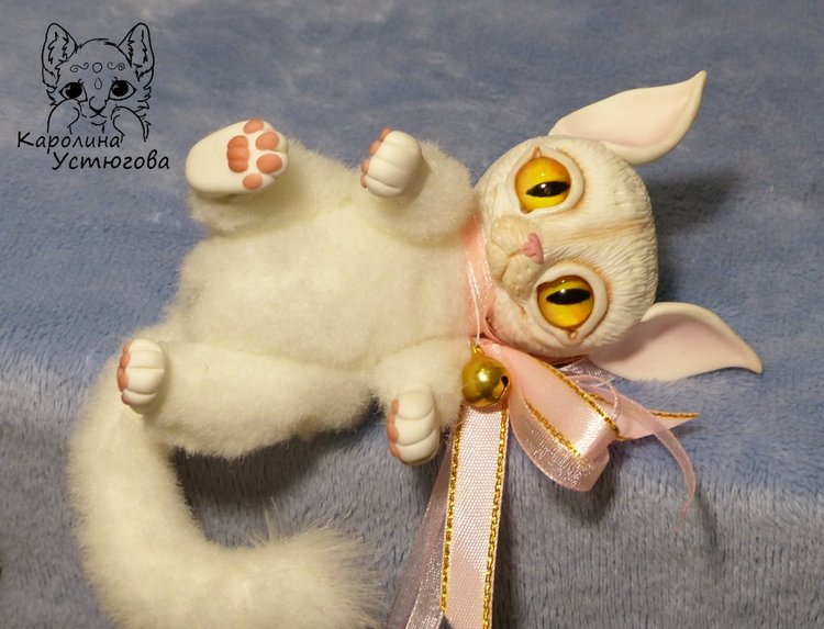 Кошечка Эльф - Муна — Игрушки в смешанной технике (мех и глина): Арт (фото 8)
