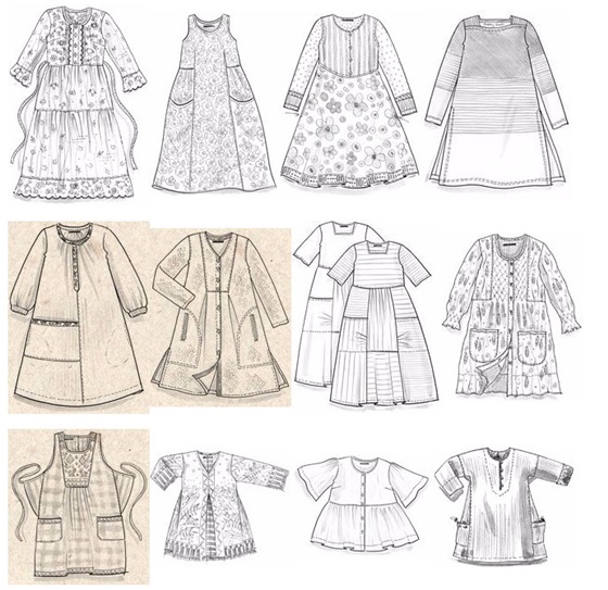 Сплошная геометрия в нарядах в стиле Бохо для кукло - мам, с выкройками