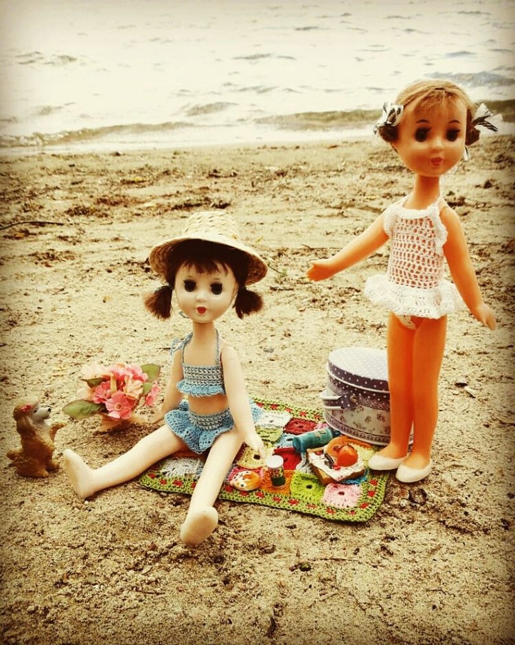 Пляжные ретро-фото для стареньких кукол (фото 6)