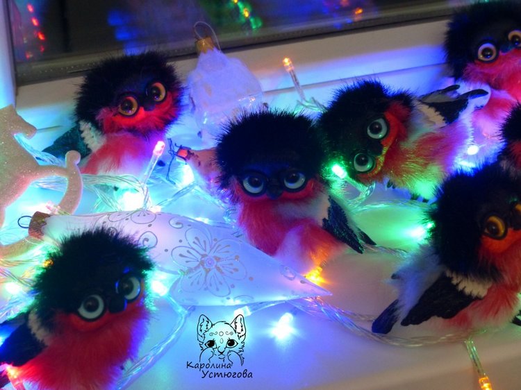 Снегири — Игрушки в смешанной технике (мех и глина): Арт (фото 8)