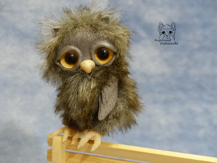 Совушка Ириска — Игрушки в смешанной технике (мех и глина): Арт