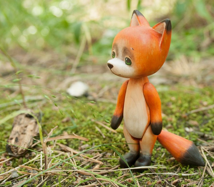 Лисенок и дверь в лето — Авторские игрушки из дерева: резьба (фото 4)