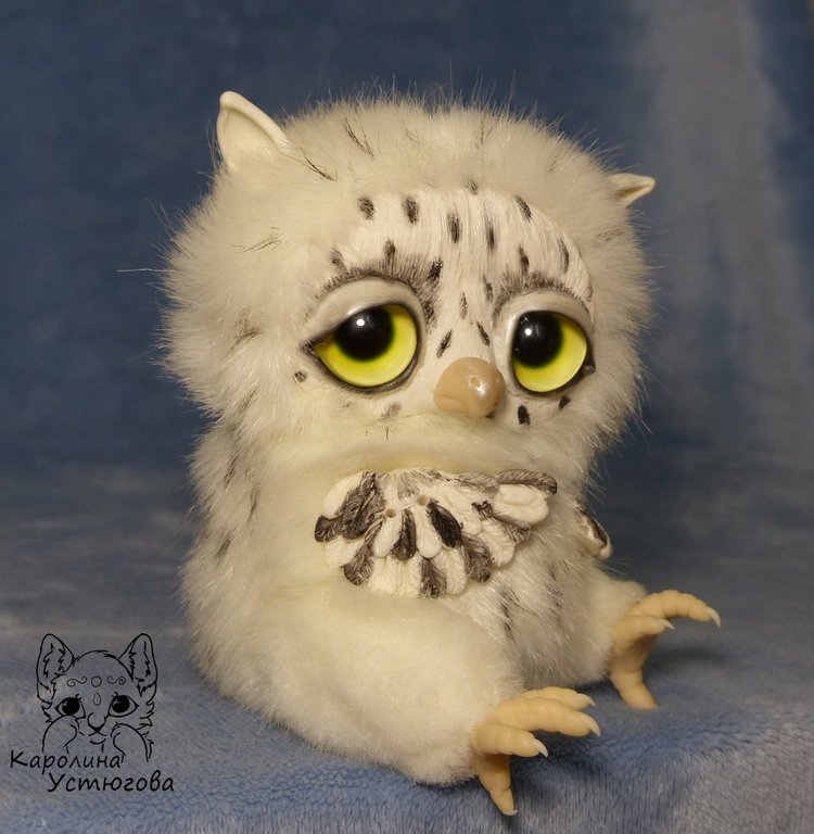 Большой совенок Бу-Бо — Игрушки в смешанной технике (мех и глина): Арт (фото 8)