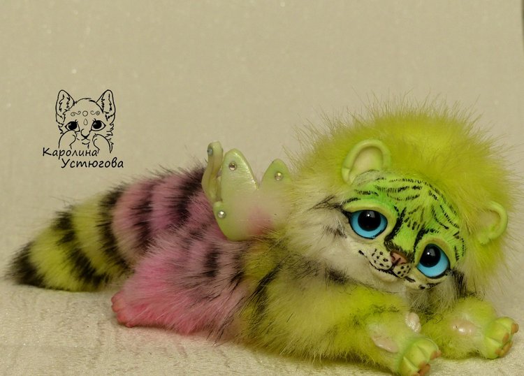 Ахисмио Тигровый — Игрушки в смешанной технике (мех и глина): Арт (фото 10)