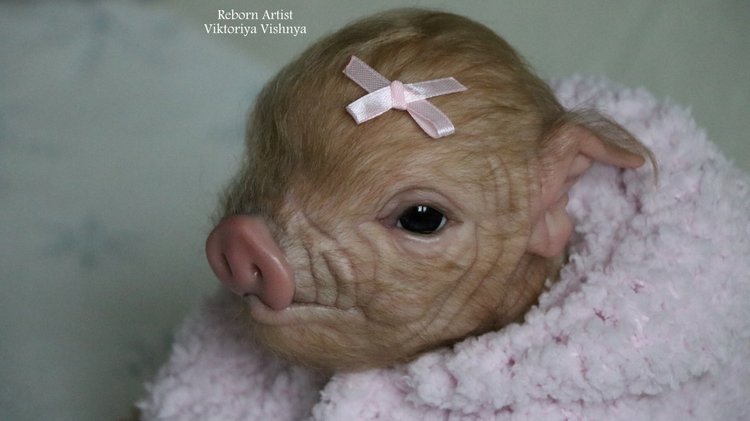 Поросенок Мила... куколка реборн Виктории Вишни (фото 3)