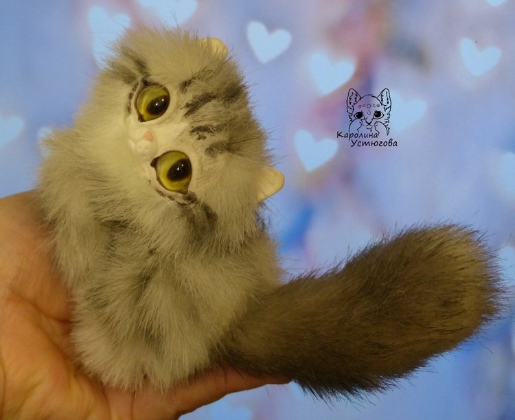 Котята породы: Керл — Игрушки в смешанной технике (мех и глина): Арт (фото 10)