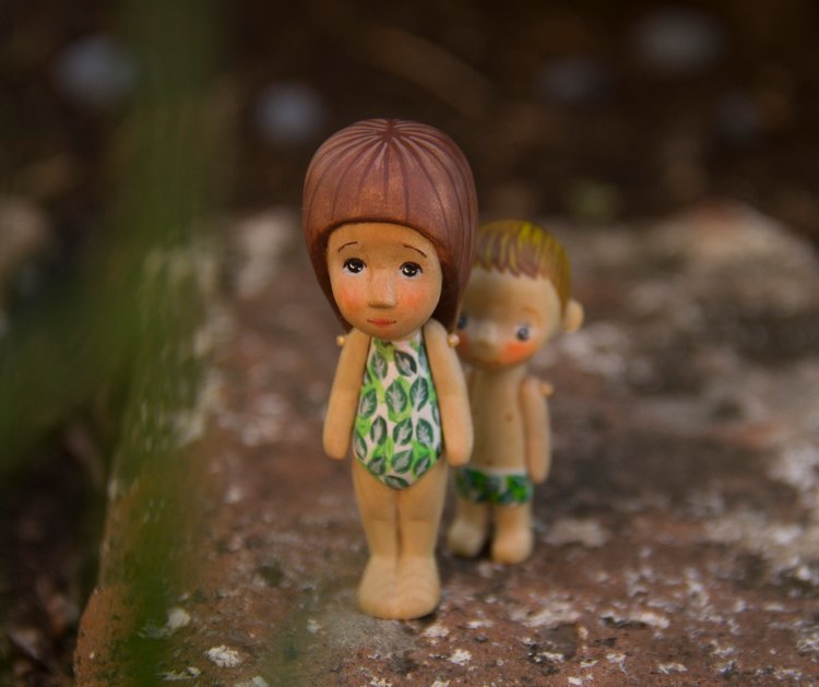 Деревянные малыши, девочка лисичка, сестрички земляничка с клубничкой