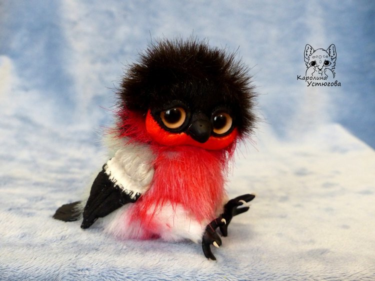 Снегири — Игрушки в смешанной технике (мех и глина): Арт