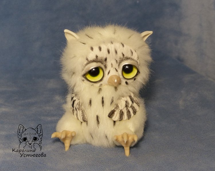 Большой совенок Бу-Бо — Игрушки в смешанной технике (мех и глина): Арт (фото 2)