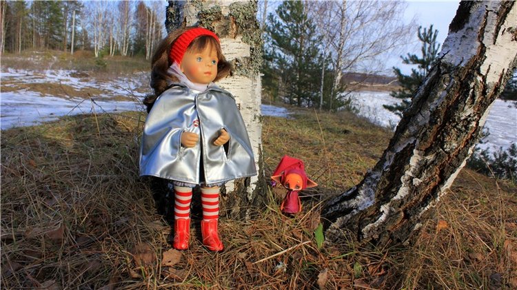Саша на Волге. Кукла Minouche с авторской росписью Sylvia Natterer