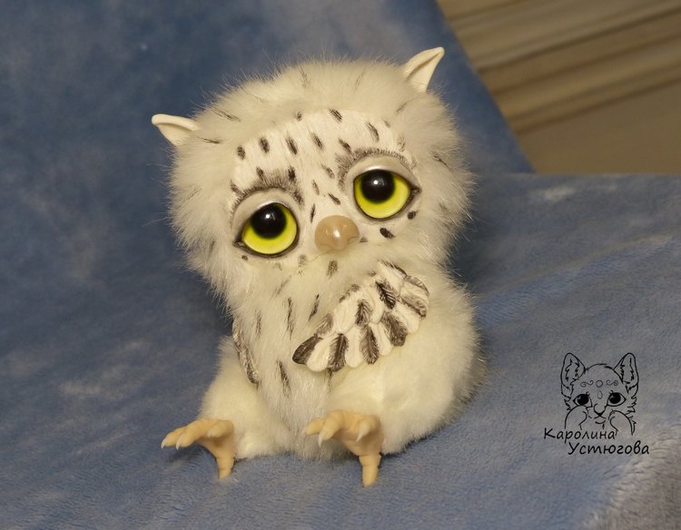 Большой совенок Бу-Бо — Игрушки в смешанной технике (мех и глина): Арт (фото 4)