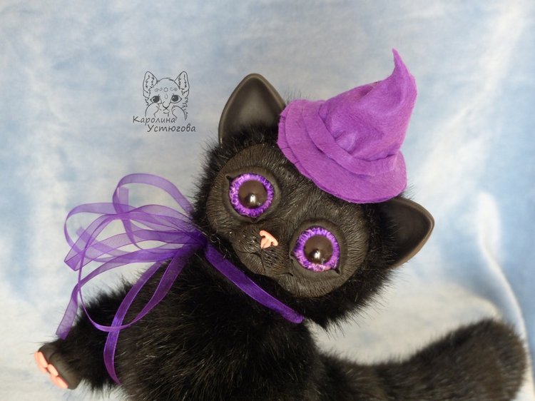 Ведьмин кот, история — Игрушки в смешанной технике (мех и глина): Арт