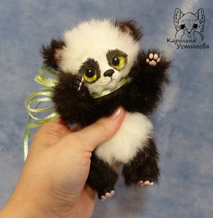 Семейка Панд — Игрушки в смешанной технике (мех и глина): Арт