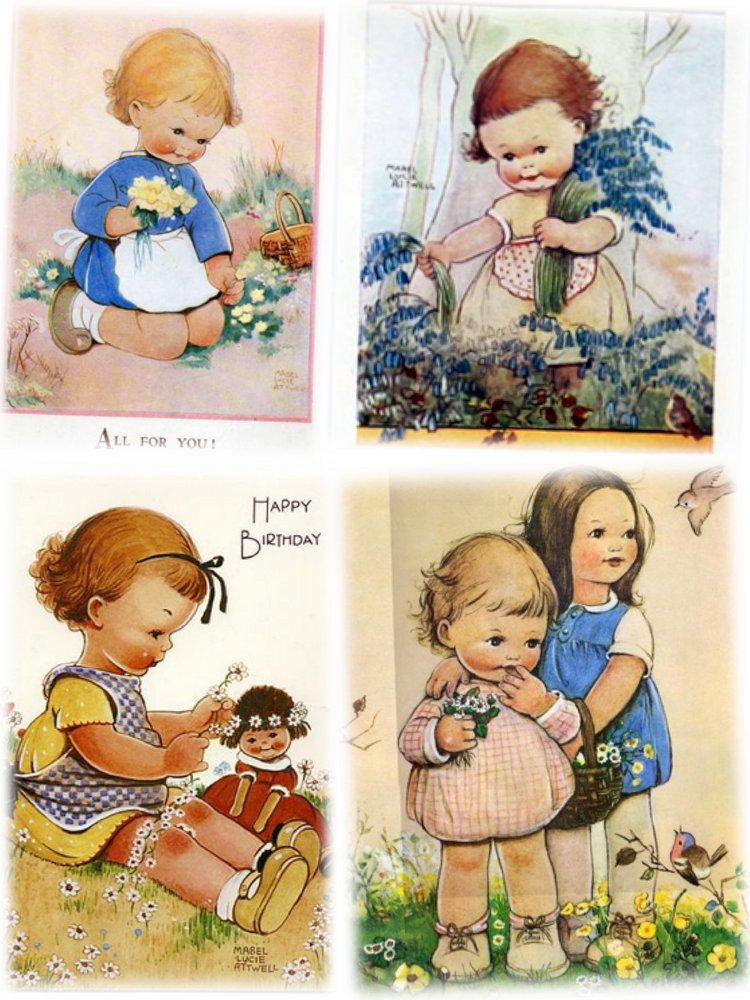 Beatrice Perini. Авторские работы ООАК из глины "терракота" - Mabel Lucie Attwell, часть 2